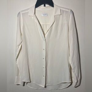 Equipment Femme Silk Long Sleeve Button Down Blouse Size Small Ivory Color